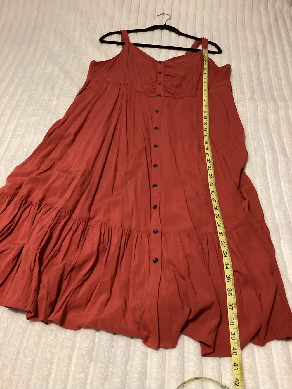 torrid Rust Button-Front Midi Sundress, EUC, size 2 (18/20) - Picture 6 of 7